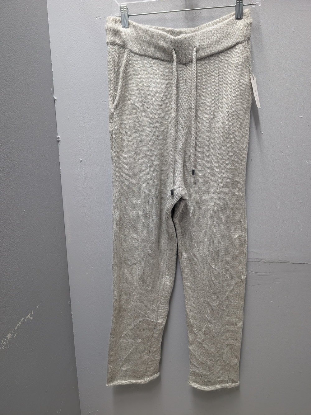 Anthropologie Cream Wide-Leg Knit Pants